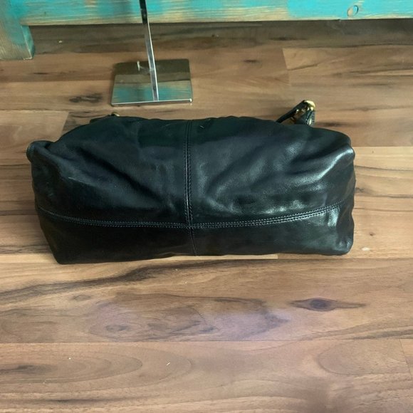 Coach Ashley Black Leather & Python Embossed Bag - Picture 7 of 9